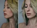 Kobieta z blond włosami i złotym kółkiem w nosie. Czy septum zarasta? Delikatny makijaż podkreśla jej urodę.